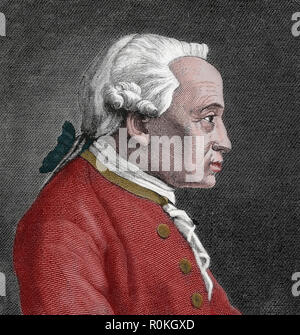 Immanuel Kant (1724-1804). German Philosopher. Engraving of Germania, 1882. Stock Photo