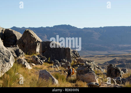 Man hiking in the Cedarberg Stock Photo