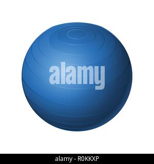 Rubber blue ball - modern vector realistic isolated object Stock Vector