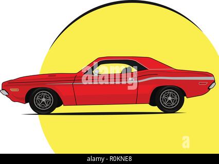 muscle car bright illustration rarity Stock Vector