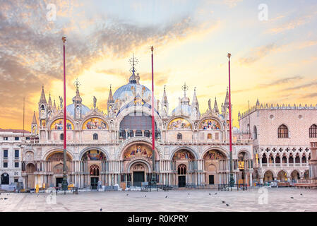 Basilica San Marco and Doge's Palace in the sunrise, Venice