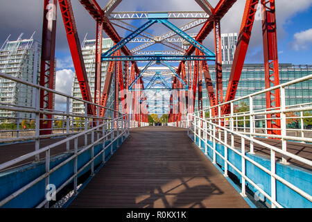 Detroit Bridge, Salford Quays, Manchester. Stock Photo