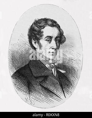 Carl Maria von Weber (1786-1826). German composer, conductor, pianist. Romantic era. Engraving, 1882. Stock Photo