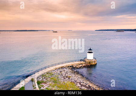 Portland Breakwater Light in Maine Stock Photo