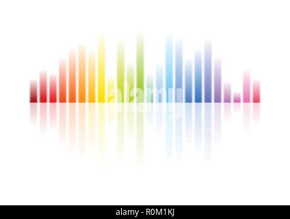 Rainbow colors musical equalizer abstract background. Colorful vector design Stock Vector
