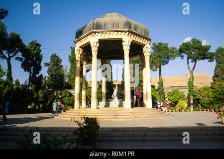 Shiraz, Iran. October 24 2016 : The pavilion over the tomb of Hafez, with the memorial hall in the background. Stock Photo