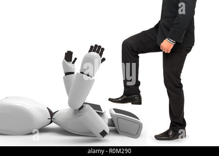 Personal assistant automation robot and artificial intelligence technology won't kill jobs and disrupt worker concept. The job skills of future that r Stock Photo