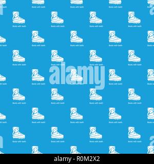 Mountaineer shoes pattern vector seamless blue Stock Vector