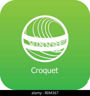 Croquet icon green vector Stock Vector