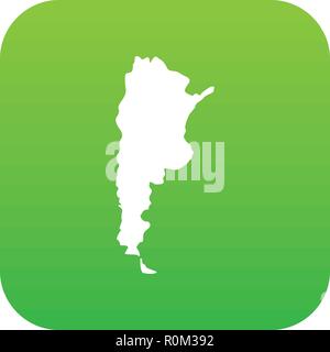 Map of Argentina icon digital green Stock Vector