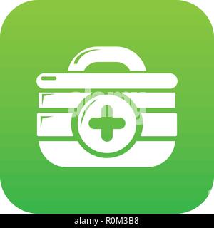 First aid kit icon green vector Stock Vector