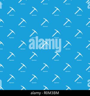 Pickaxe pattern vector seamless blue Stock Vector