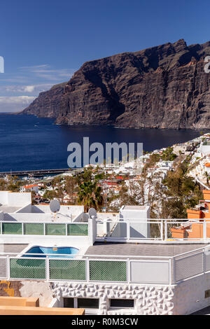 Cliffs at Los Gigantes on the Atlantic coast of Tenerife in the Canary Islands Stock Photo