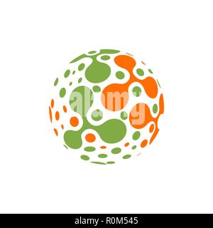 Abstract sphere molecules design. Vector illustration. Group of atoms for chemistry concept Stock Vector