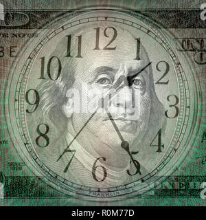 Conceptual background image of binary code with time and money concept Stock Photo