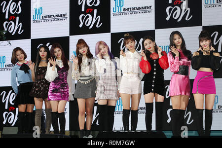 06th Nov 18 S Korean Girl Group Twice Na Yeon A Member Of South Korean Girl Group Twice Performs During A Showcase For The Group S Sixth Mini Album Yes Or Yes In
