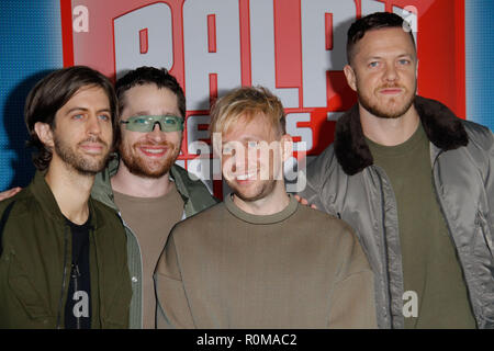 Los Angeles, USA. 5th Nov 2018. Imagine Dragons at the World Premiere of Disney's 'Ralph Breaks The Internet' held at El Capitan Theatre in Hollywood, CA, November 5, 2018. Photo by Joseph Martinez / PictureLux Credit: PictureLux / The Hollywood Archive/Alamy Live News Stock Photo