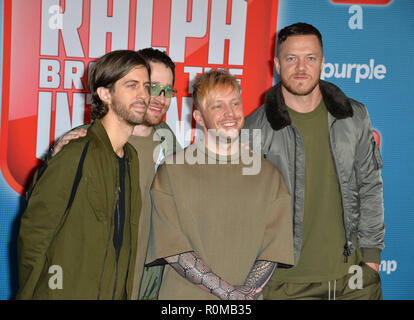 Los Angeles, USA. November 05, 2018: Imagine Dragons at the world premiere of 'Ralph Breaks The Internet' at the El Capitan Theatre. Picture: Paul Smith/Featureflash Credit: Paul Smith/Alamy Live News Stock Photo