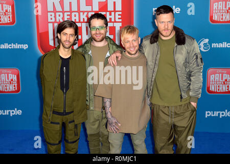 Los Angeles, USA. 5th November, 2018. Imagine Dragons attending the 'Ralph Breaks the Internet' world premiere at El Capitan Theatre on November 5, 2018 in Los Angeles, California. Credit: Geisler-Fotopress GmbH/Alamy Live News Stock Photo