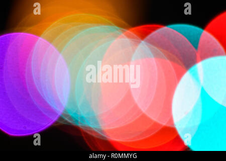 Background bokeh of bright colorful lights; abstract background Stock Photo