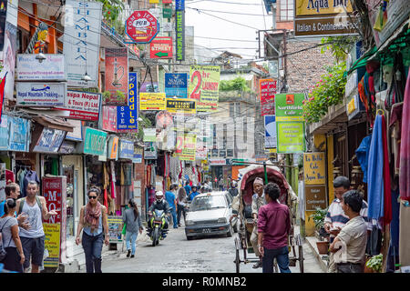 Tourist street in Kathmandu, Nepal Stock Photo