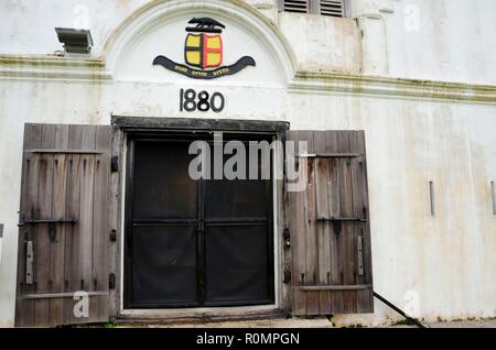 White Rajah of Sarawak Brooke family crest emblem Fort Margherita Kuching Sarawak Malaysia Stock Photo