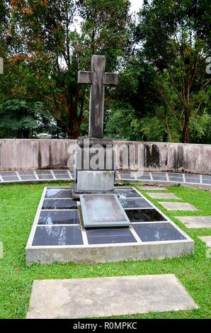 Grave of member of Brooke family White Rajah of Sarawak Fort Margherita Kuching Malaysia Stock Photo