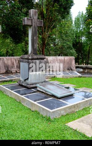 Grave of member of Brooke family White Rajah of Sarawak Fort Margherita Kuching Malaysia Stock Photo