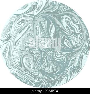 Marble abstract acrylic background. Nature blue marbling artwork texture. Imitation of a cross round section of a gemstone. Vector illustration. Stock Vector