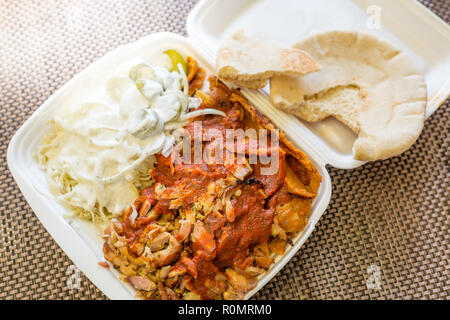 Beef doner kebab isolated on a white studio background. Stock Photo