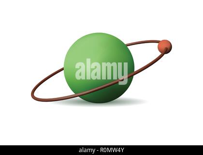 Threedimensional atom. Chemical model. Science and education. Vector illustration. Stock Vector