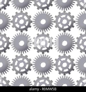 Seamless pattern background with metallic gears. Vector illustration. Machine detail design. Stock Vector