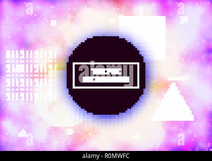 Fluorescent background with liquid neon shapes. Purple fluid. Lu Stock Vector