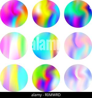 Holographic abstract backgrounds set. Stock Vector