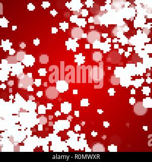 Christmas snowflakes on red background Stock Vector