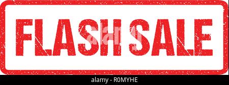 Flash Sale Letters Sign Typography Isolated on White. Red Ink Grunge Rubber Stamp Imitation Effect Stock Vector