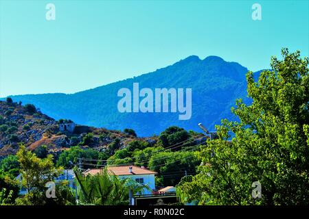 Dalyan, Turkey - July 7th 2018: Scenic morning view from the balcony of an apartment within the 'Ozalp Apart C' hotel. Stock Photo