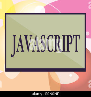 Conceptual hand writing showing Javascript. Business photo text Computer programming language used to create interactive effects. Stock Photo