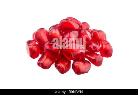 Pomegranate seeds isolated on white background Stock Photo