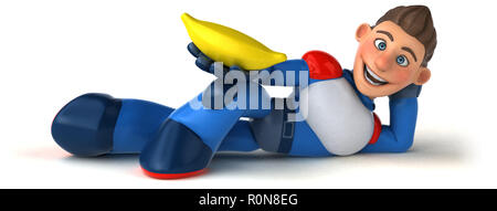 Super modern superhero - 3D Illustration Stock Photo