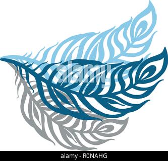Feather vector icon isolated on white background. Vector illustration. EPS8 Stock Vector