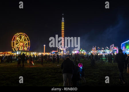 Fireworks over Blackheat as part of Bon Fire celebrations, Blackheat, London Stock Photo