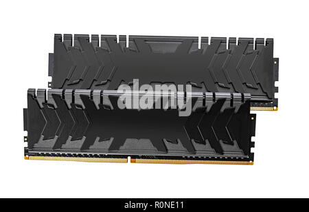 Ram DDR4 memory modules isolated on a white background. Stock Photo