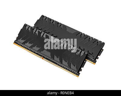 Ram DDR4 memory modules isolated on a white background. Stock Photo