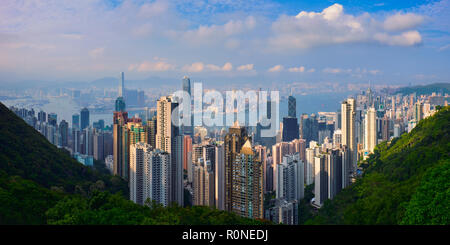 Hong Kong skyscrapers skyline cityscape view Stock Photo