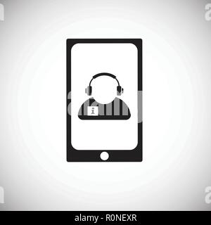 Help desk on gadget on white background icon Stock Vector