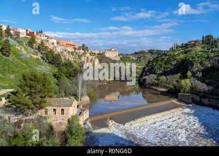 River Tagus from the Puente San Martin, Toledo, Castilla-La Mancha, Spain Stock Photo