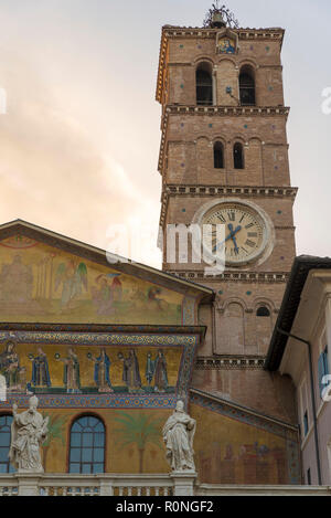 ROME, ITALY - OCTOBER 25, 2018: Basilica of Our Lady in Trastevere Stock Photo