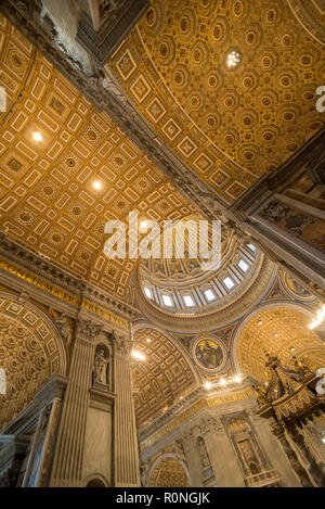 ROME, ITALY - OCTOBER 25, 2018:  Inside the St Peter's basilica in the city of Vatican Stock Photo