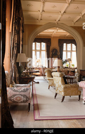 Armchairs in living room in Carlton Towers in Yorkshire Stock Photo